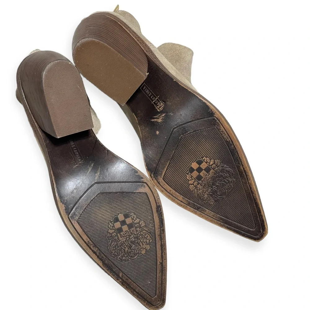Vince Camuto tan suede ankle booties size 9.5